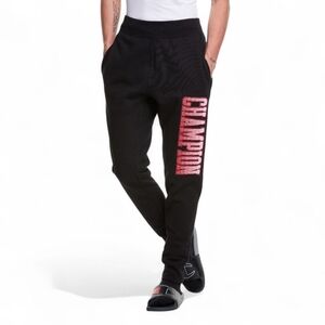 🔥CHAMPION Black Reverse Weave Spell Out‎ Dip Dye Logo Jogger | Sweat Pant SZ L